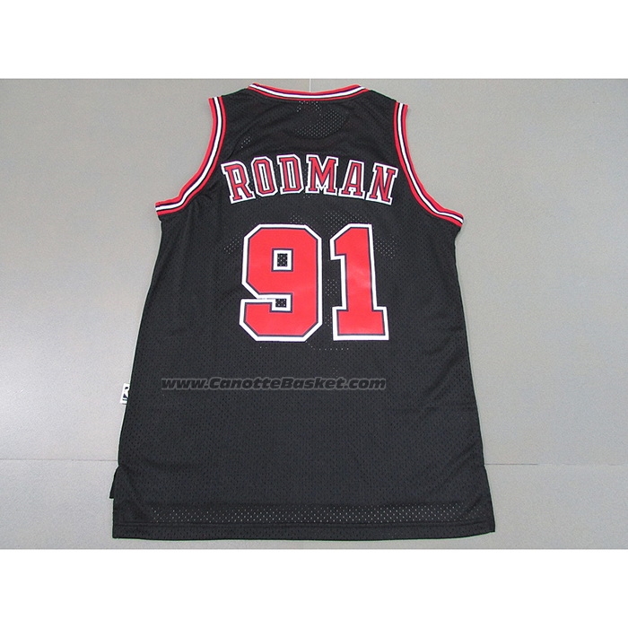Maglia Chicago Bulls Dennis Rodman #91 Mitchell & Ness 1997-98 Nero